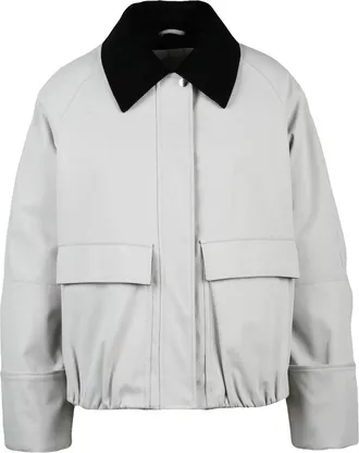 OOF Quilted Light Grey Jacket with Combined Closure and Adjustable Fit