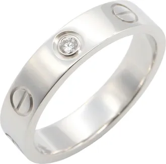 Cartier Silver Clear White Gold (18K) Band Ring (Pre-Owned)