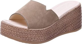 Generic Platform Sandals For Women Minimalist Strap Sandals Casual Espadrille Sandal Solid Color Suede Sandal Classic Open Toe Shoe Waterproof Shoes Comfortab