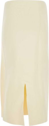 Jil Sander Womens Skirt Beige Viscose Polyester