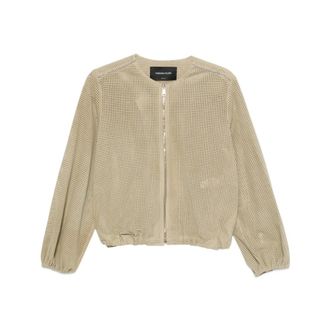 Fabiana Filippi Light Jackets, female, Green, Size: XS Leather Outerwear Fabiana Filippi