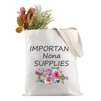 Generic Important Nona Supplies Tote Bag Grandma Birthday Gift Babysitting Bag Nona Travel Gift Canvas Tote Bag (Nona Supplies EU)