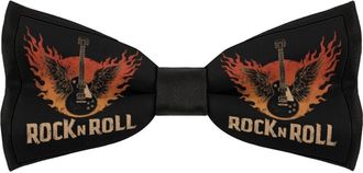 Generic Rock Guirat And Roll Trendy Mens Bow Tie Pre-tied Adjustable Bowtie Accessories for Wedding Party