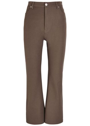 Joseph Duke Flared-leg Stretch-twill Trousers - Brown Light - 44 (UK16 / XL)