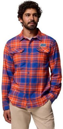 Columbia Mens Columbia Orange Florida Gators Flare Gun Omni-Wick Flannel Long Sleeve Button-Up Shirt at Nordstrom, Size Xx-Large