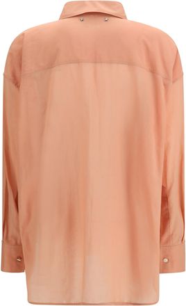 Golden Goose Womens Oversized Shirt Cotton With Pleated Bib Dusty Coral