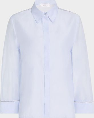 PESERICO Sheer Chain-Trim Shirt
