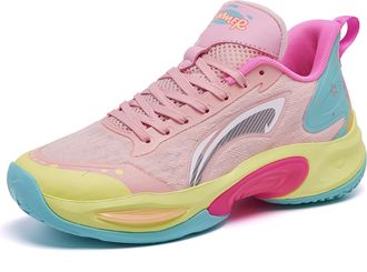 Generic Unisex Basketball Shoes are Lightweight Cushioned Breathable Non Slip Stylish Sports Boots Walking Shoes(Pink,3.5 UK)