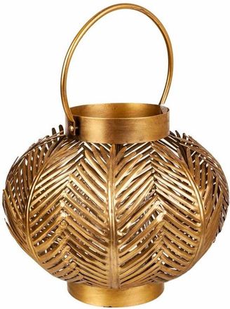 Wanderlust Deco Wanderlust Deco - Portavelas De Metal Dorado 34x34x27