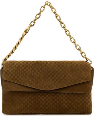 Gucci Brown Suede Large Shoulder Bag