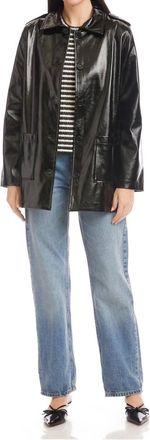 Fifteen Twenty Janet Faux Patent Leather Jacket In Black