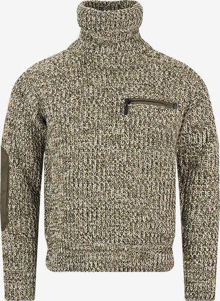 Moncler Gerippter Rollkragenpullover aus meliertem Strickstoff