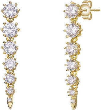 Genevive 14K Over Silver CZ Statement Earrings