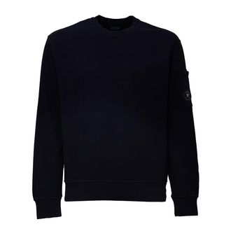 C.P. Company Diagonal Fleece Crewneck Sweatshirt With Lens Detail
