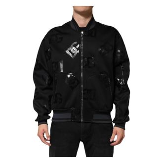 Dolce & Gabbana Logo DG Mania Bomber Jacket - Heren - Bomber jackets - Zwart - 2XL - Wol - Jassen