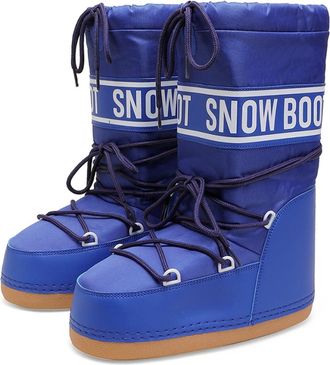 Generic Womens Winter Skiing Fur Duck Boots Waterproof Non-Slip Mid Calf Ankle Booties With Removable Insoles For Snow Hiking(Blue1,6.5)
