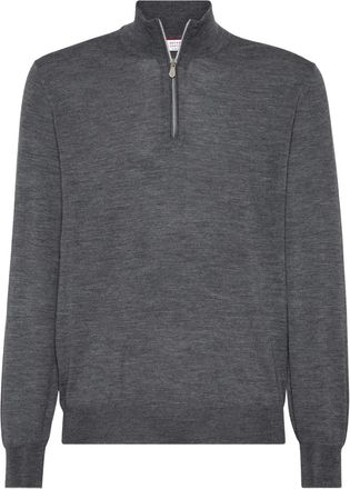 Brunello Cucinelli Maglione con zip - Grigio