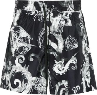 Versace Jeans Couture Watercolour Couture-print track shorts - men - Polyester/Polyester - 46 - Black