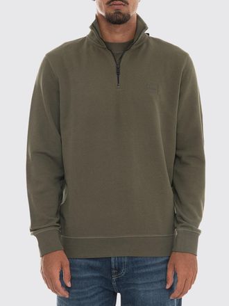 HUGO BOSS Cotton Turtleneck Jumper with Half-Zip Closure
