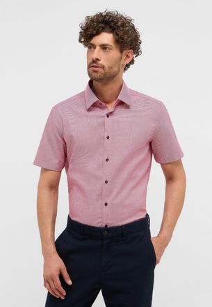 Eterna Kurzarmhemd ETERNA SLIM FIT, Herren, Gr. 42, Normalgr&ouml;ssen, rot, 100% Baumwolle, schmal, Hemden Kurzarmhemd, NON IRON (b&uuml;gelfrei)