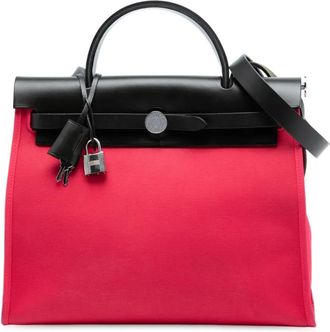 Herm&egrave;s 2017 Toile Herbag Zip 31 satchel - Pink