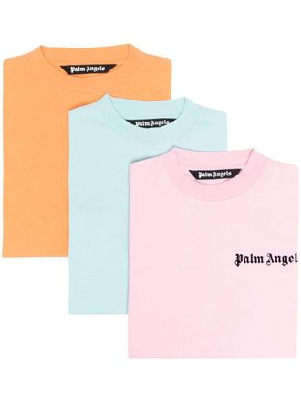 Palm Angels T-shirt con stampa (3 pezzi) - Arancione