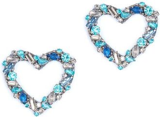 Deepa Gurnani Missy Heart Earrings in Blue at Nordstrom