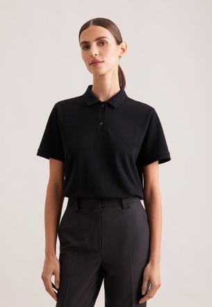 Seidensticker Poloshirt SEIDENSTICKER Schwarze Rose, Damen, Gr. XL, schwarz, 100% Baumwolle, unifarben, regular fit, Shirts Poloshirt, Polo Uni