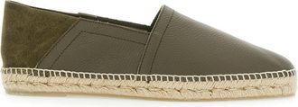 Castaner polo Green Espadrillas With Braided Raphia Sole In Leather Man