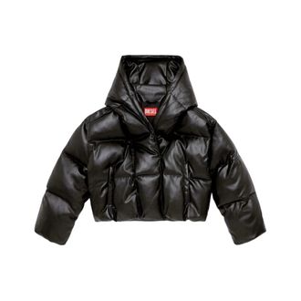 Diesel Winter Jackets, female, Black, XS, W-illey Hooded Puffer Jacket