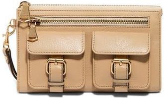 Aim&eacute;e Saddle Up Leather Wristlet in Camel at Nordstrom Rack