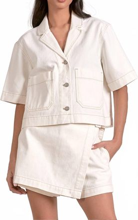 Elan Denim Mini Skort In White