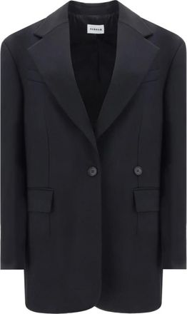 P.A.R.O.S.H. Stijlvolle Nero Over Blazer - Dames - Blazers - Zwart - M - Wol - Jassen