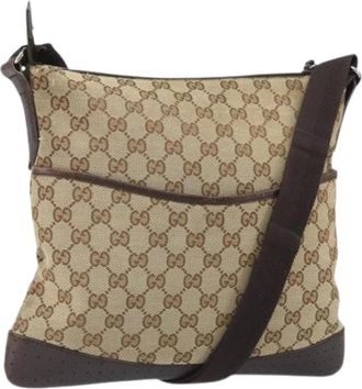 Gucci Pre-owned Canvas Cross Body Bag - Dames - Vintage Schoudertas - Beige - ONE Size - Vintage