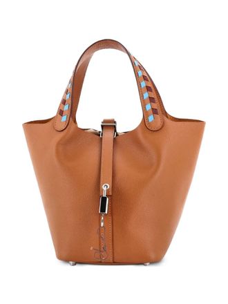 Herm&egrave;s Picotin Lock Bag Tressage Epsom PM bucket bag - Blu