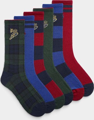 Polo Ralph Lauren Mens Preppy signature socks 6-pack