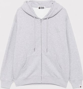 A Bathing Ape Mens One Point Zip Hoodie Grey - Size X-Large