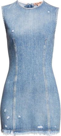 Acne Studios Denka Shimmy Dawn Cyrstal Denim Minidress in Light Blue at Nordstrom, Size 10 Us