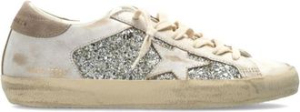 Golden Goose Silver Super Star Leather Sneakers