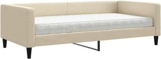 vidaXL Vidaxl - Divano Letto con Materasso Crema 100x200 cm in Tessuto