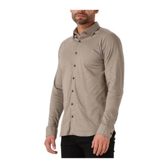 DeSoto Casual Kent Overhemd in Taupe - Heren - Overhemden - Beige - Maat: L Jersey