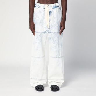 Dries Van Noten Light blue jeans with drawstring