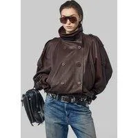 Acne Studios Cropped Leather Trench Coat