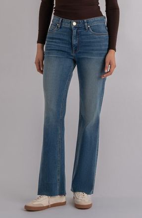 Kut from the Kloth Kelly Raw Hem High Waist Kick Flare Jeans in Senses at Nordstrom, Size 16