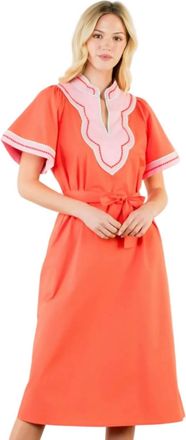 THML Clothing Simone Midi Dress In Orange