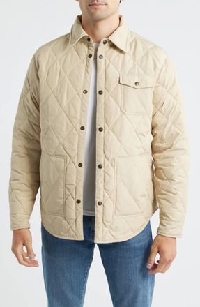 Schott NYC Down-Filled Quilted Shirt Jacket In Off White
