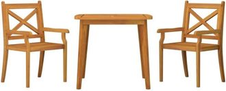 vidaXL 3 Piece Garden Dining Set Solid Wood Acacia vidaXL