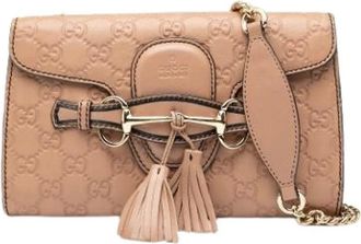 Gucci Pre-owned Cross Body Bags, female, Beige, Size: ONE SIZE Pre-owned Vintage Horsebit Tassel Crossbody Bag