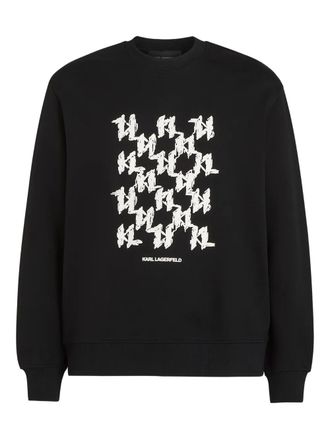 Karl Lagerfeld monogram box sweatshirt - men - Organic Cotton - L - Black