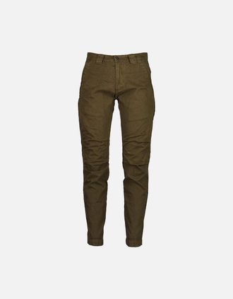 C.P. Company Mens Military Twill Logo Patch Trousers - Green - Size: 26